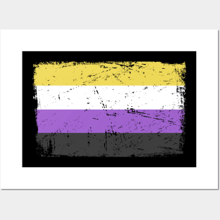 Non-Binary Pride Flag | Gender Identity Genderqueer Posters and Art